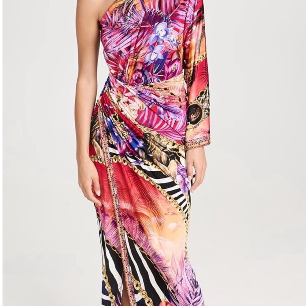 Camilla Multicolor One Shoulder Dress - Picture 3 of 6